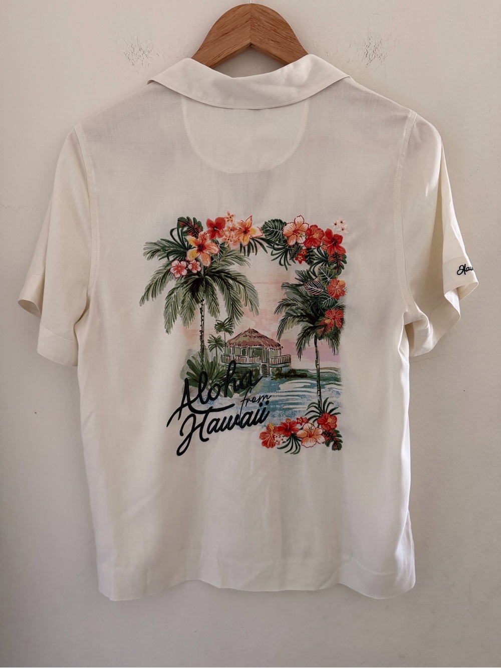 Tommy Bahama Embroidered Silk Hawaiian Hot Spots Aloha Shirt White Small NWT